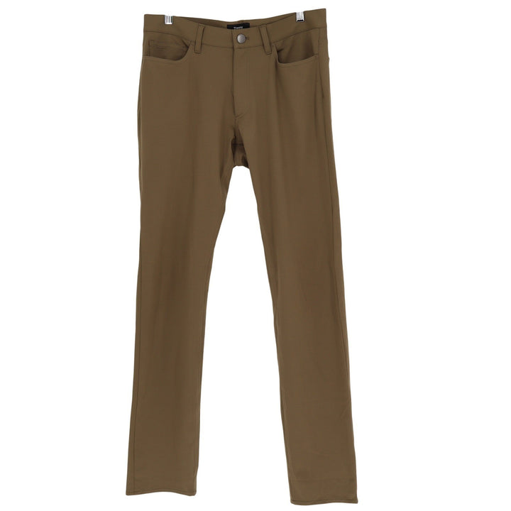 Theory Raffi Slim Fit Tech Ponte Pants Olive Green Mens Size 30