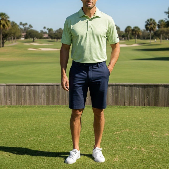 Greg Norman Play Dry Striped Golf Polo Shirt Mens M Green