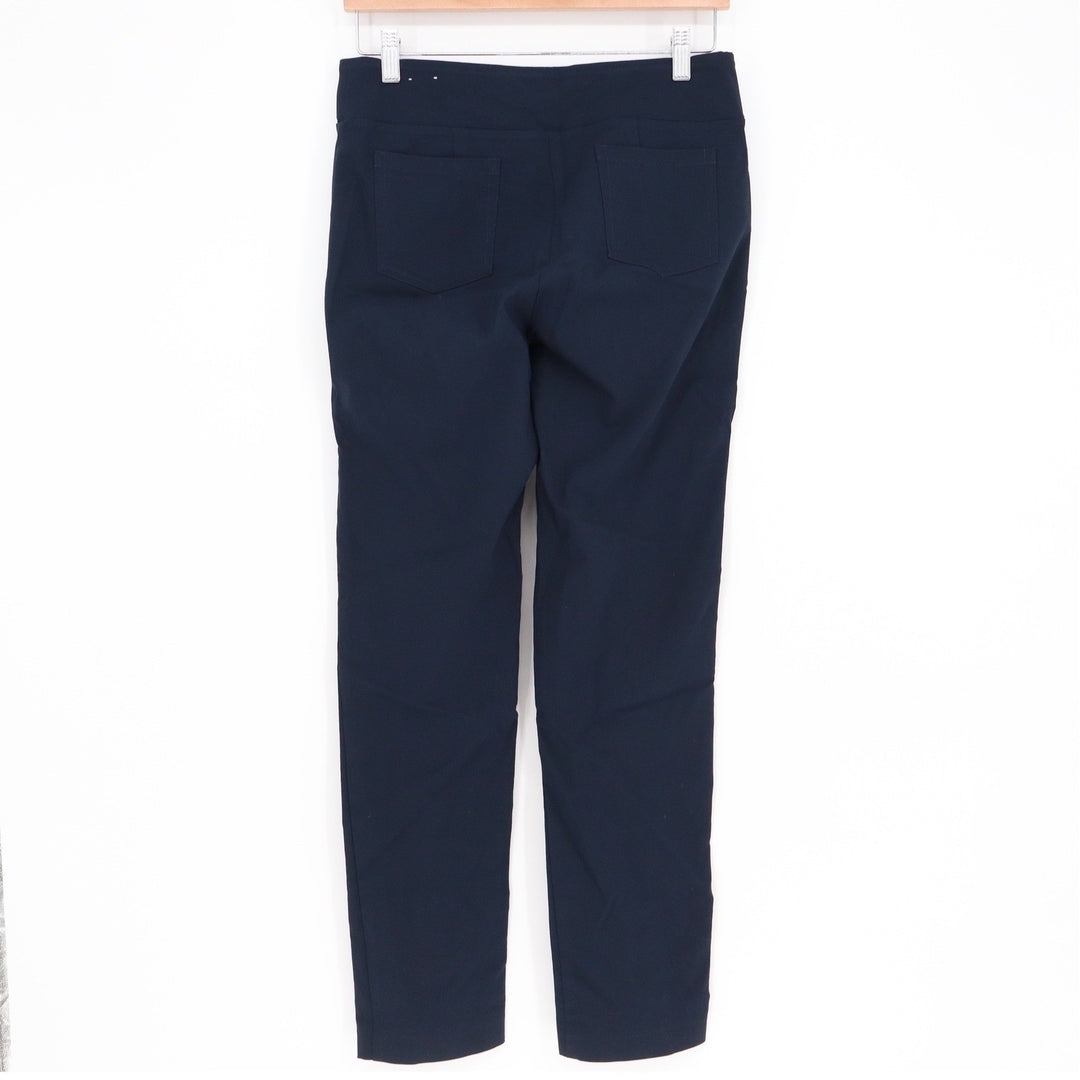 J.McLaughlin Womens Navy Blue Pull On Stretch Trousers Size 8 Solid Straight Leg