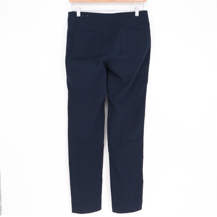 J.McLaughlin Womens Navy Blue Pull On Stretch Trousers Size 8 Solid Straight Leg