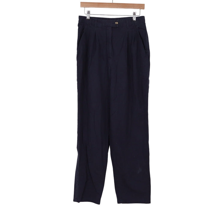 NY Jeans New York Jeans Navy Blue Pleated Trousers High Rise Cotton Pants Sz 10