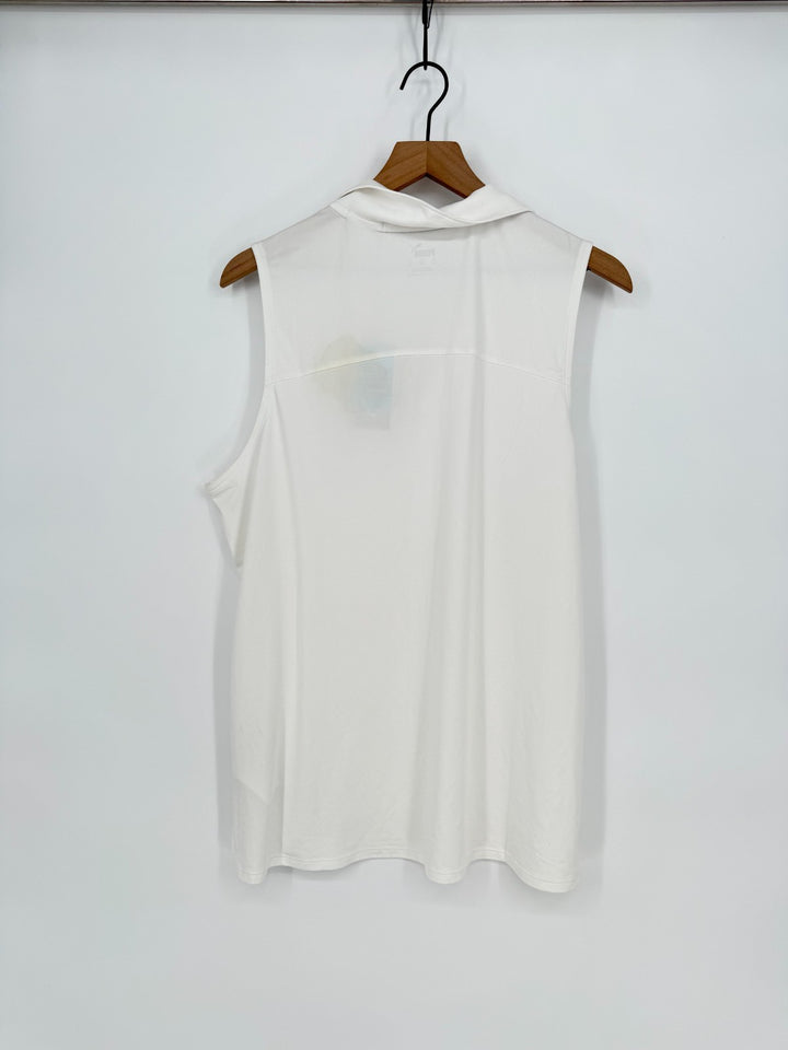 Puma Cloudspun Coast Golf Polo Shirt Womens XL White Logo UPF 40 Sleeveless