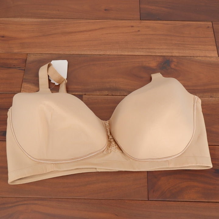 Vanity Fair Beauty Back Bra Women 42DDD Nude Stretch Full Figure Wirefree Padded