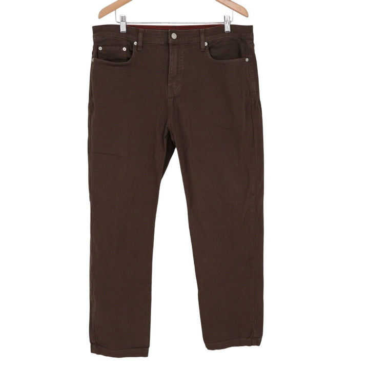 American Giant Roughneck Straight Pants Mens 36X30 Brown Canvas Preppy Stretch
