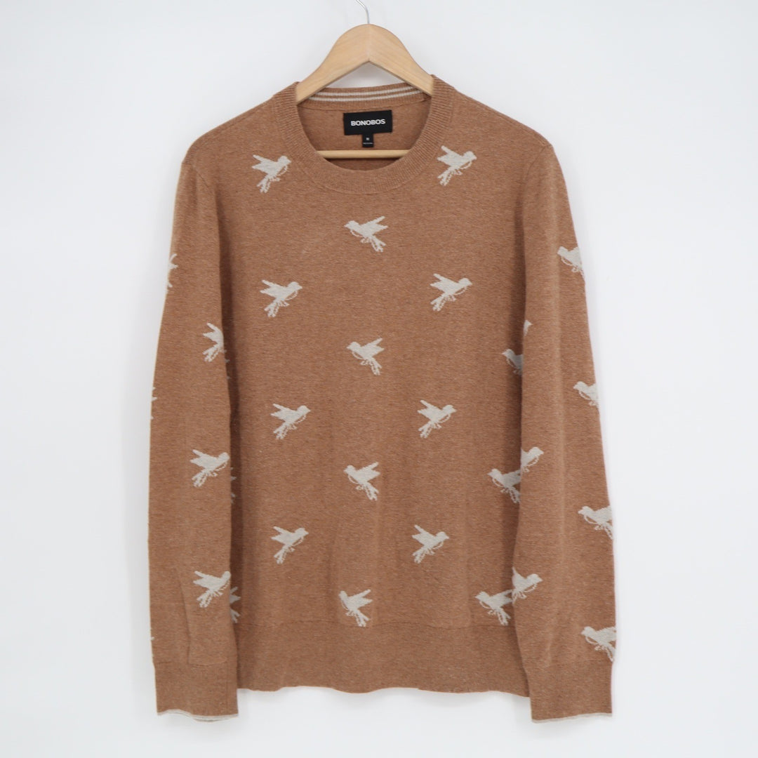 Bonobos Mens Hummingbird Merino Wool Alpaca Blend Sweater Brown Size M