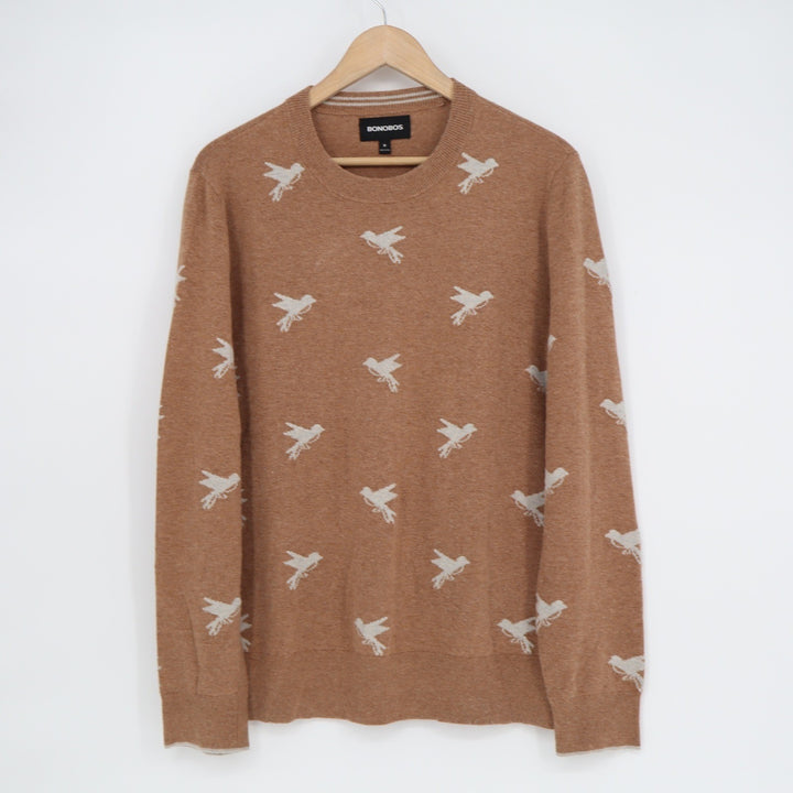 Bonobos Mens Hummingbird Merino Wool Alpaca Blend Sweater Brown Size M