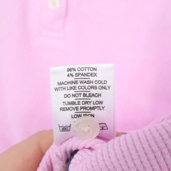 American Giant Thermal Henley Shirt Womens XL Light Pink Cotton Ribbed Collar