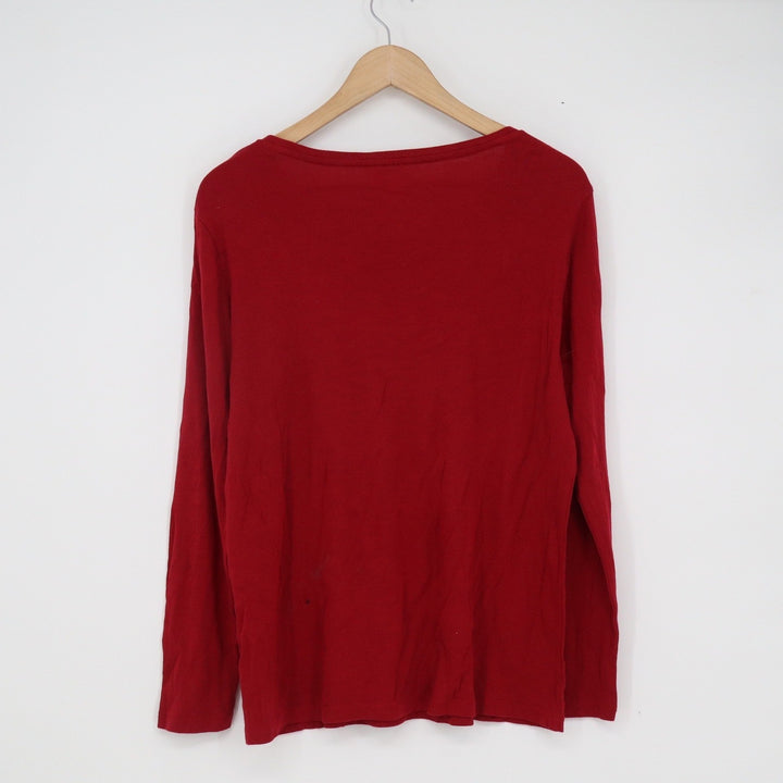 Daisy Fuentes My Favorite T Sangria Red Long Sleeve Scoop Neck Top Womens XL