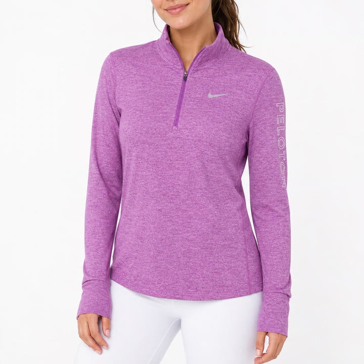 Nike Pullover Womens S Dri-FIT Running Peloton Purple 1/2 Zip Heather Excellent