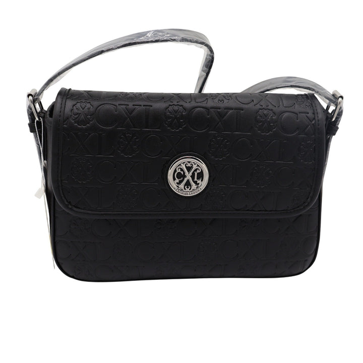 CXL by Christian Lacroix Clara Black Embossed Logo Shoulder Bag