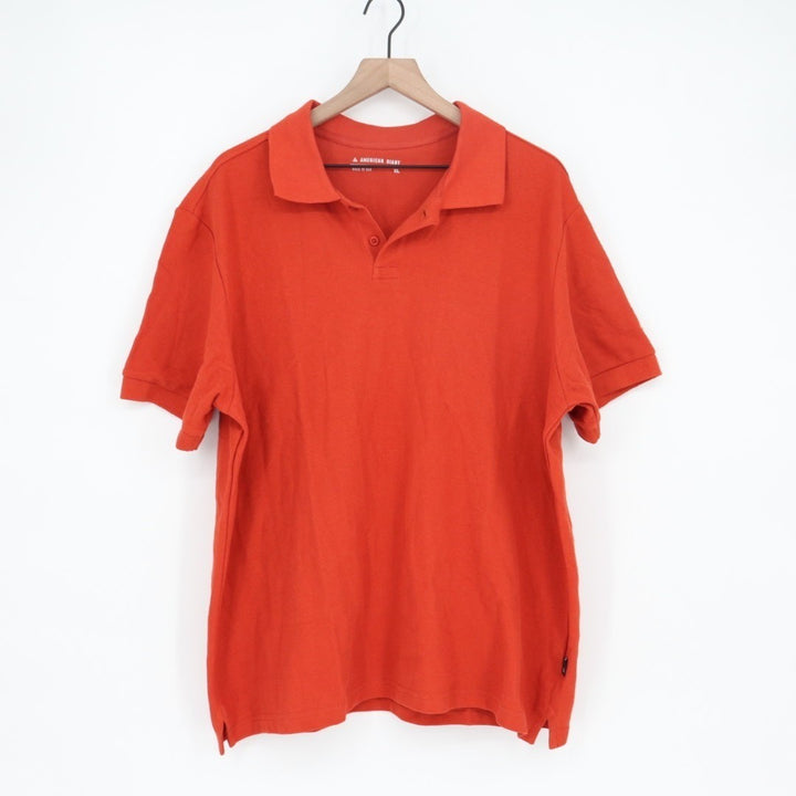 American Giant Standard Polo Shirt Mens XL Orange Short Sleeve Spread Collar