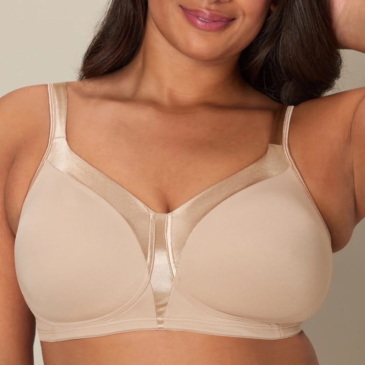 Playtex 18 Hour Silky Soft Smoothing Bra Womens 44DD Nude Full-Coverage Wireless