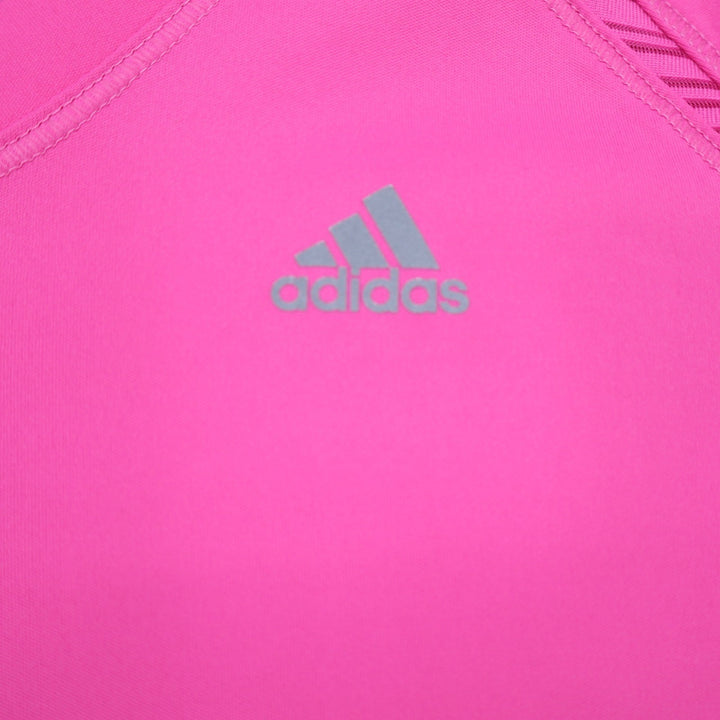 Adidas Shirt Womens XS ClimaCool V-Neck Pink Long Sleeve Mesh Back Excellent