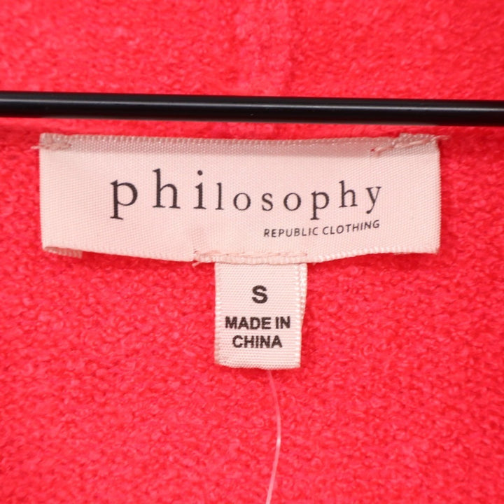 Philosophy Republic Clothing Sweater Womens Small Red Knit Drawstring Wrap Neck