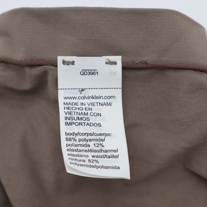 Calvin Klein Bonded Flex Boyshort Panties Womens L Brown Stretch Embossed Logo