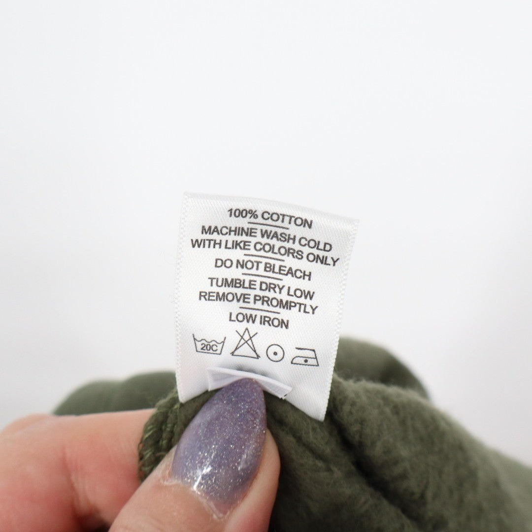 American Giant Sweatpants Womens Medium Green Cotton Fleece Lined Straight Leg
