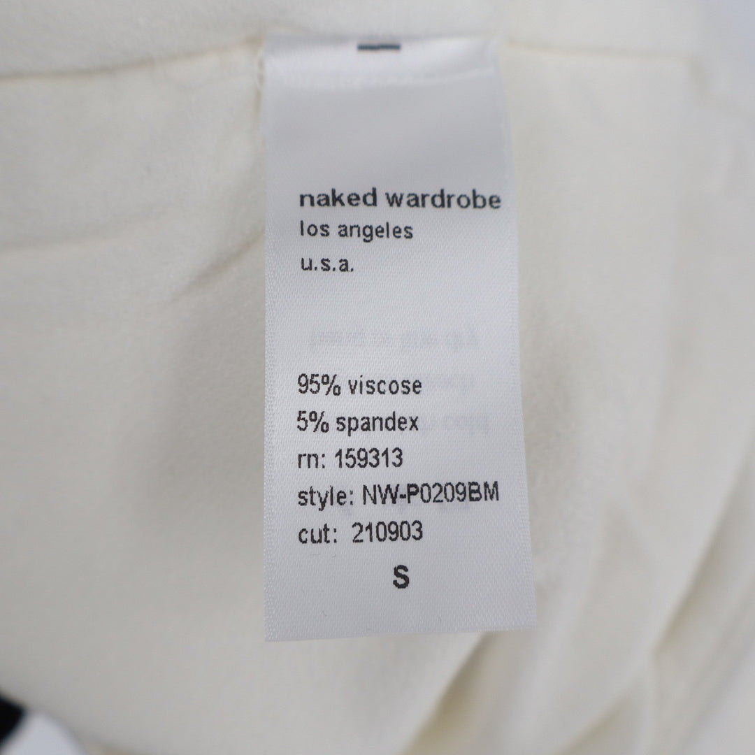Naked Wardrobe Baby Mama Cream White Biker Shorts Women's Small