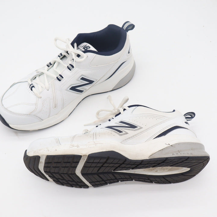New Balance 608v5 Mens White Navy Leather Training Shoes Size 11 2E