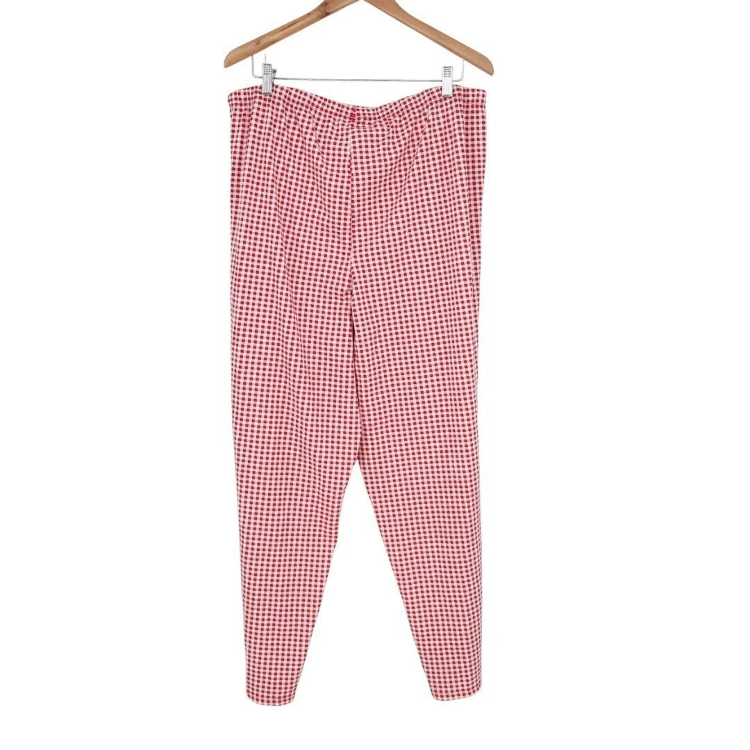 Charter Club Intimates Pajama Pants Womens XL Red White Gingham Check Sleepwear