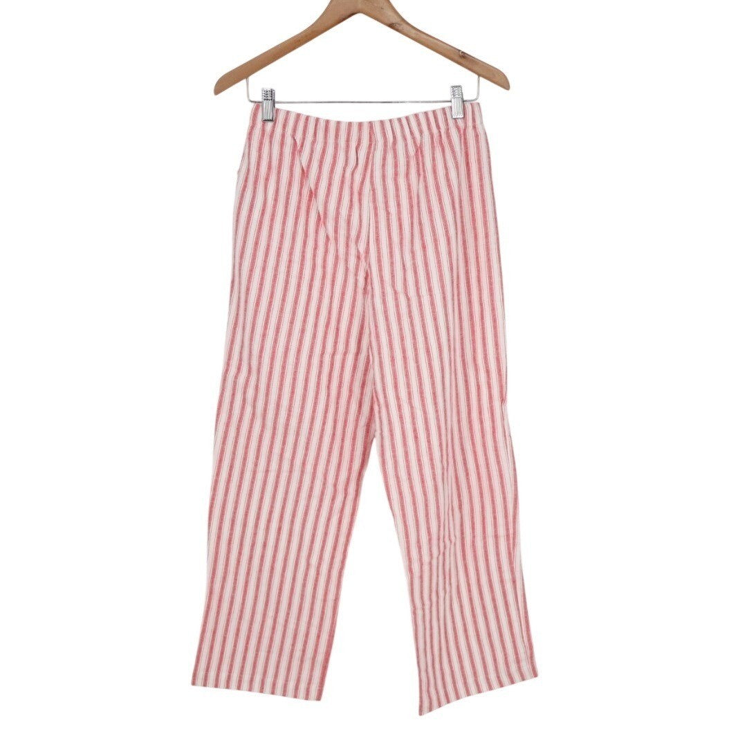 Charter Club Intimates Pajama Pants Womens Petite Small Red White Festive Stripe
