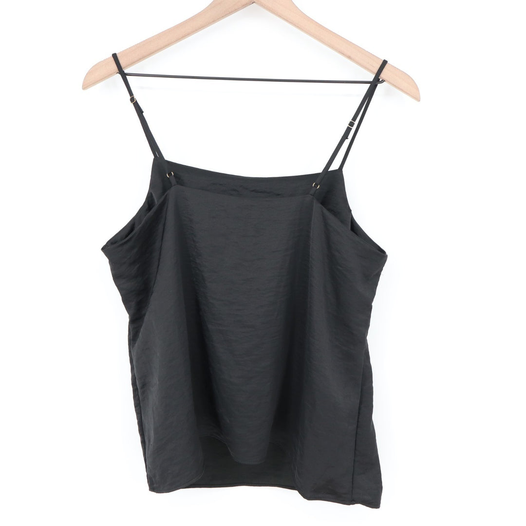 Auden Cami Pajama Top Womens Medium Black Square Neck Spaghetti Strap Sleepwear
