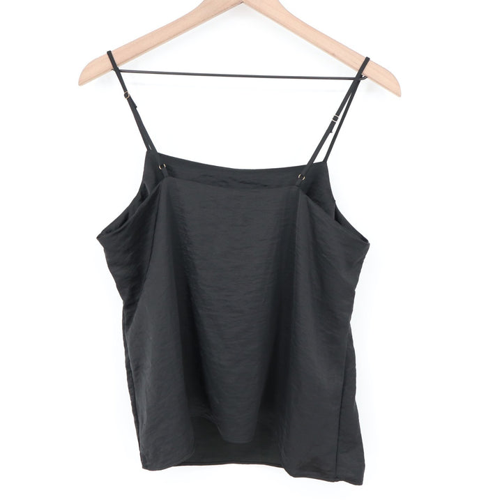 Auden Cami Pajama Top Womens Medium Black Square Neck Spaghetti Strap Sleepwear