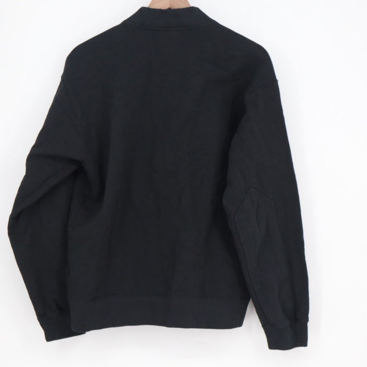 American Giant Bomber Jacket Mens Large Black Full Zip Cotton Ribbed Hem Outdoor