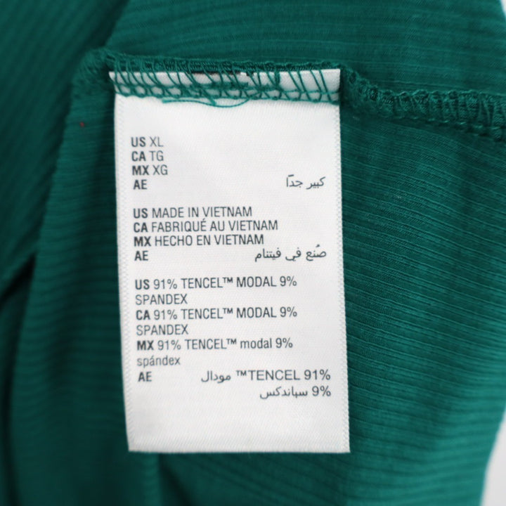 State of Day Intimates Sleep Top Womens XL Green Ribbed Long Sleeve Henley Neck