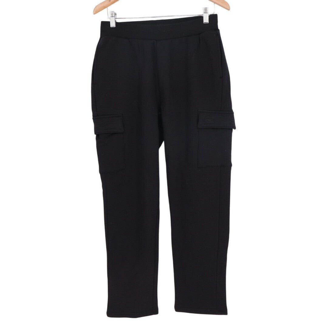 American Giant Cargo Sweatpants Womens M Black Cotton Straight Leg Elastic Waist