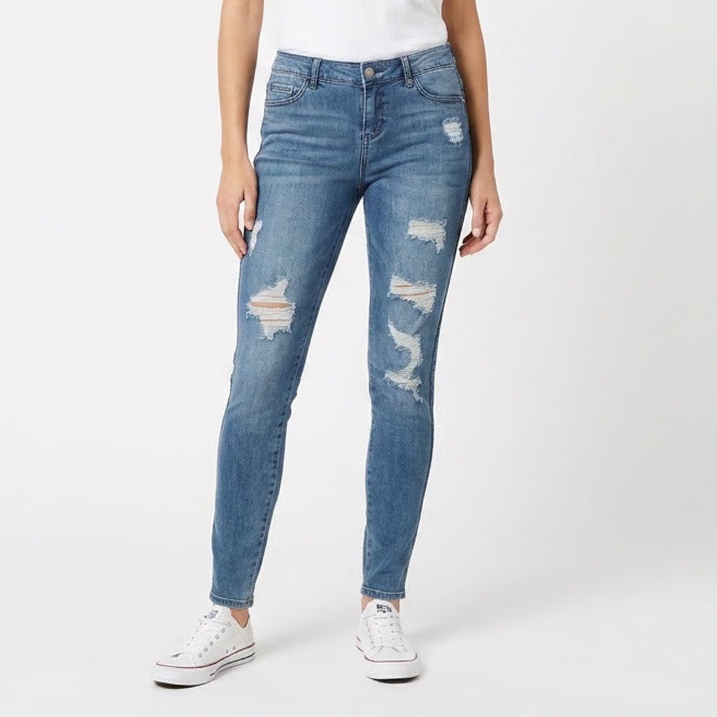 New York & Company Soho Legging Jeans Women 2 Blue Denim Stretch Low Rise Skinny