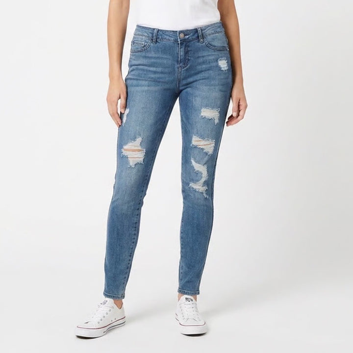 New York & Company Soho Legging Jeans Women 2 Blue Denim Stretch Low Rise Skinny