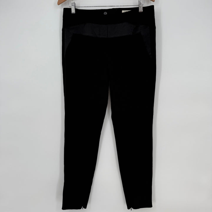 Halston Heritage Black Ponte Knit Tuxedo Ankle Zip Pants - Size 6