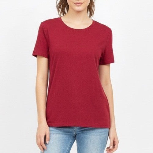 AMERICAN GIANT Crew Neck T Shirt Red Short Sleeve Made USA Women's Size S