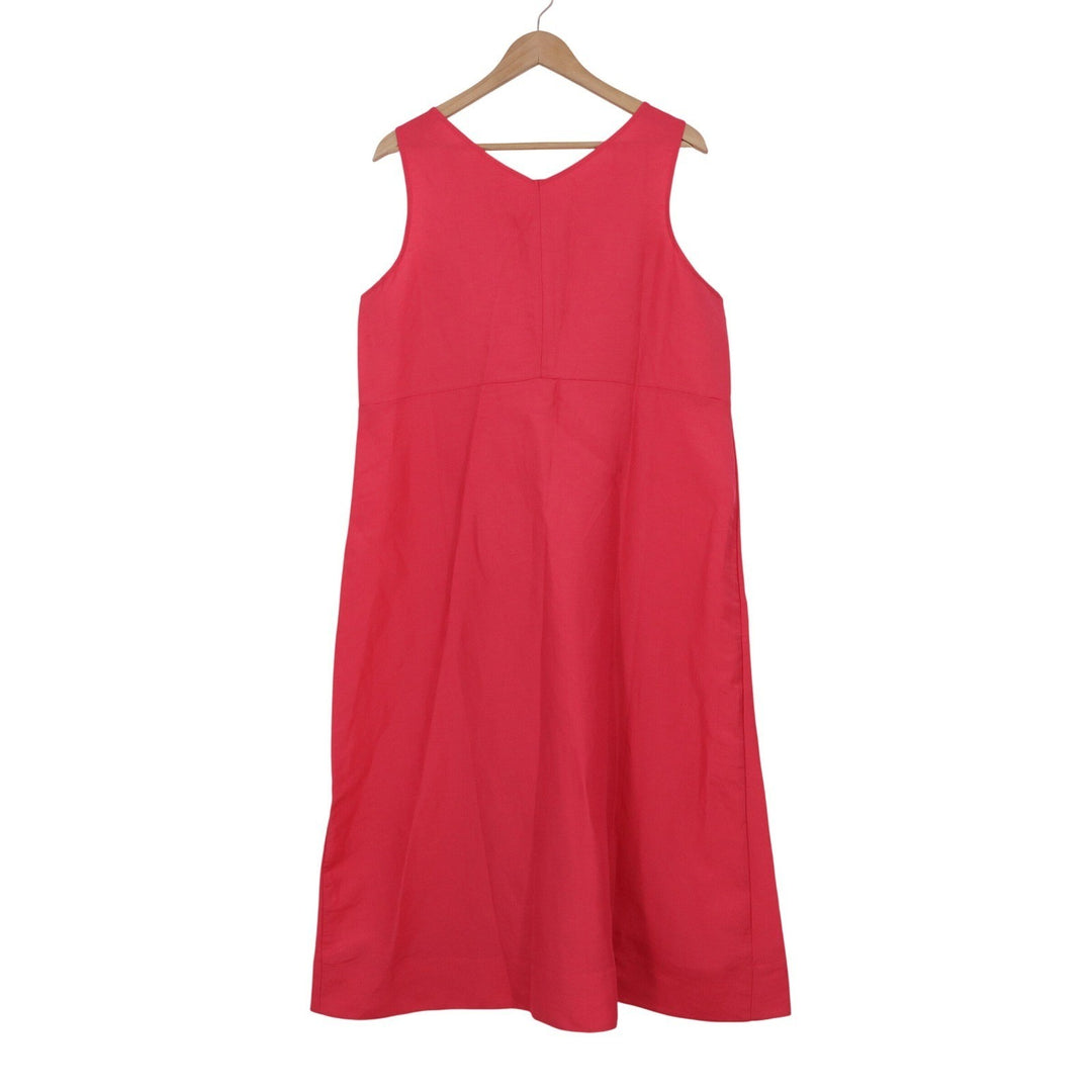 J.Jill Pink Linen Blend Sleeveless A-Line Midi Dress Large