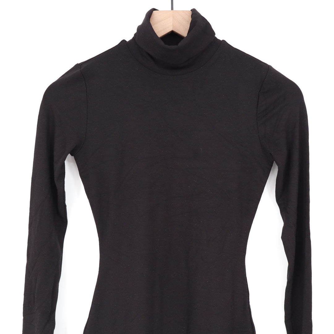 Naked Wardrobe Black Turtleneck Long Sleeve Mini Bodycon Dress Small