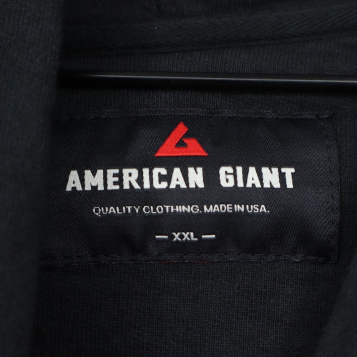American Giant Classic Hoodie Mens 2XL Black Cotton Kangaroo Pocket Fleece Lined