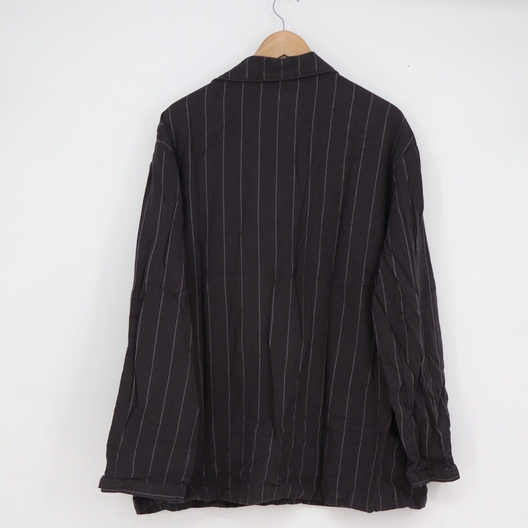 Goodfellow & Co Mens Pajama Set XL Black Pinstripe 100% Cotton Button Up