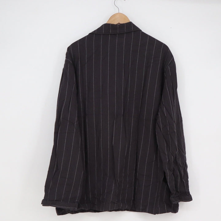 Goodfellow & Co Mens Pajama Set XL Black Pinstripe 100% Cotton Button Up