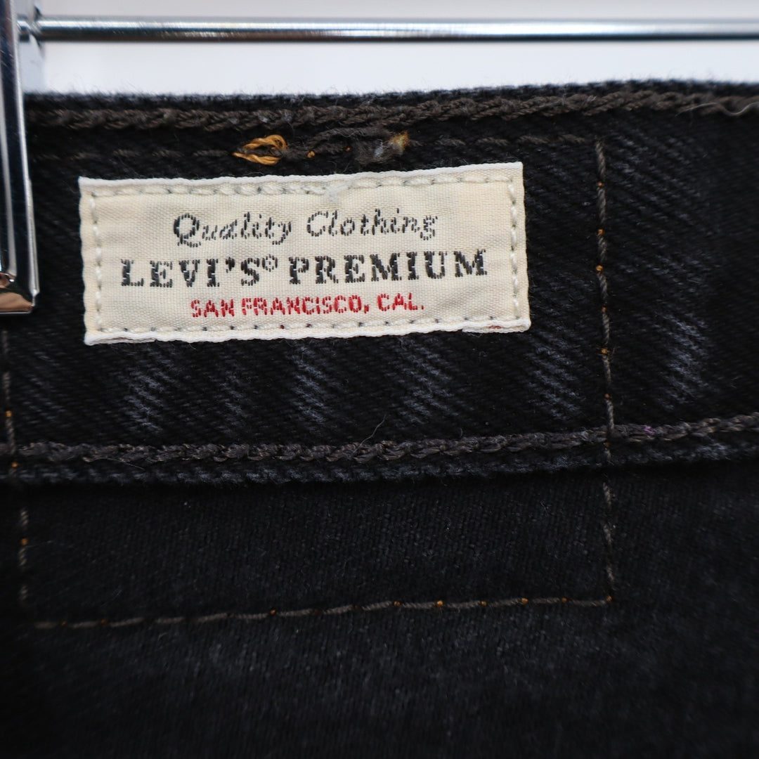 Levi's Denim Shorts Womens 28 501 Premium Black Distressed Cut Off Excellent
