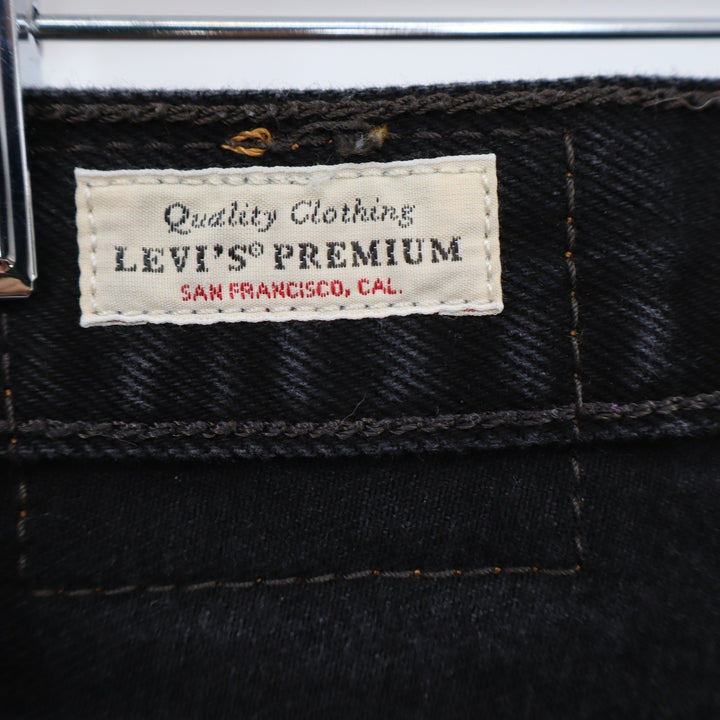 Levi's Denim Shorts Womens 28 501 Premium Black Distressed Cut Off Excellent