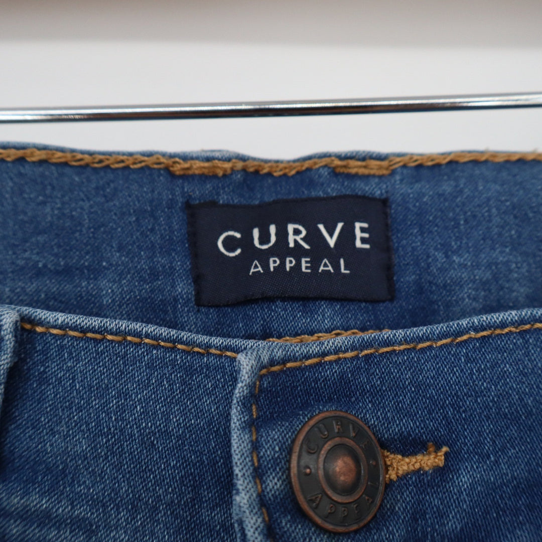 Curve Appeal Women's High Rise Essential Skinny Jeans Blue Stretch Denim Size 2