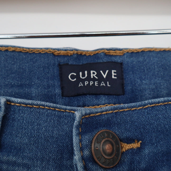 Curve Appeal Women's High Rise Essential Skinny Jeans Blue Stretch Denim Size 2