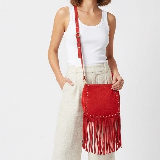 Giuseppe Zanotti Suede Fringe-Trimmed Bag