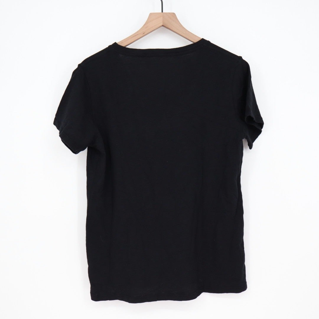 American Giant Classic V Neck T Shirt Black Cotton Size L Made in USA
