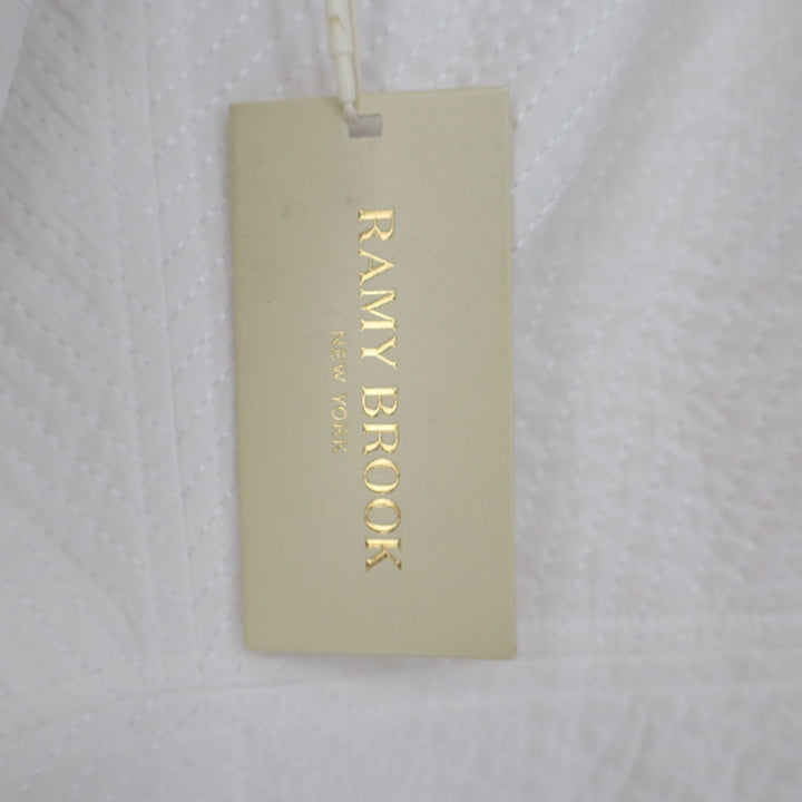 Ramy Brook Ivory August Dress Tiered Handkerchief Hem Smocked XL A04243018