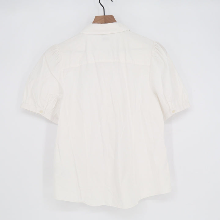 J.Crew Womens White Puff Short Sleeve Button Down Shirt Size M NEW
