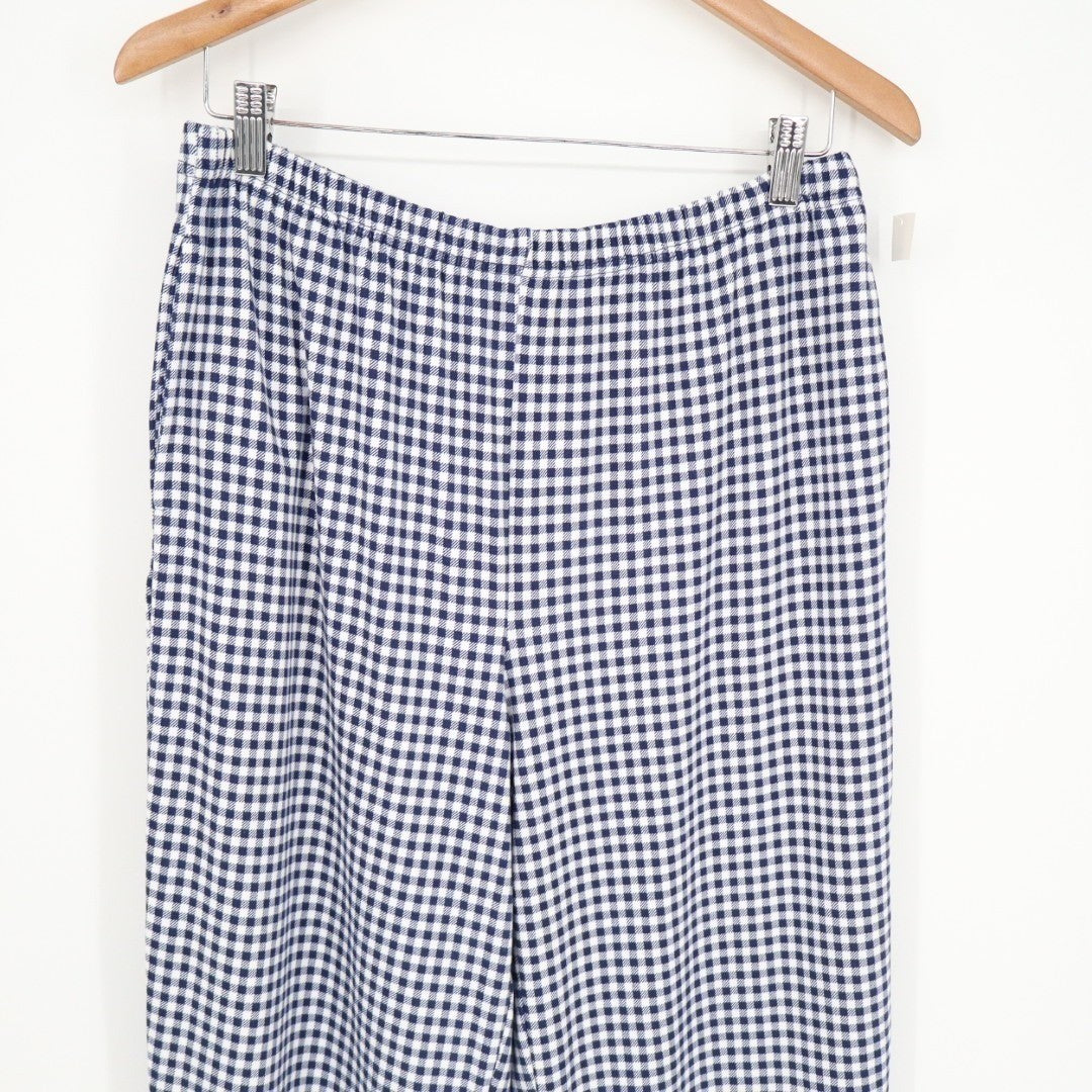 Charter Club Intimates Pajama Pants Womens Medium Blue Gingham Check Stretch