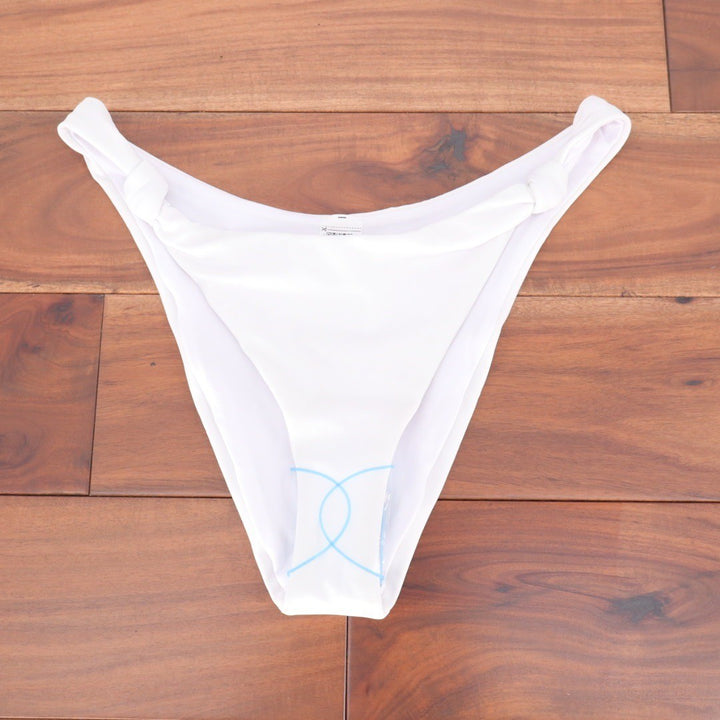 ASOS DESIGN White High Leg Knot Bikini Bottoms Swimwear Size US 6