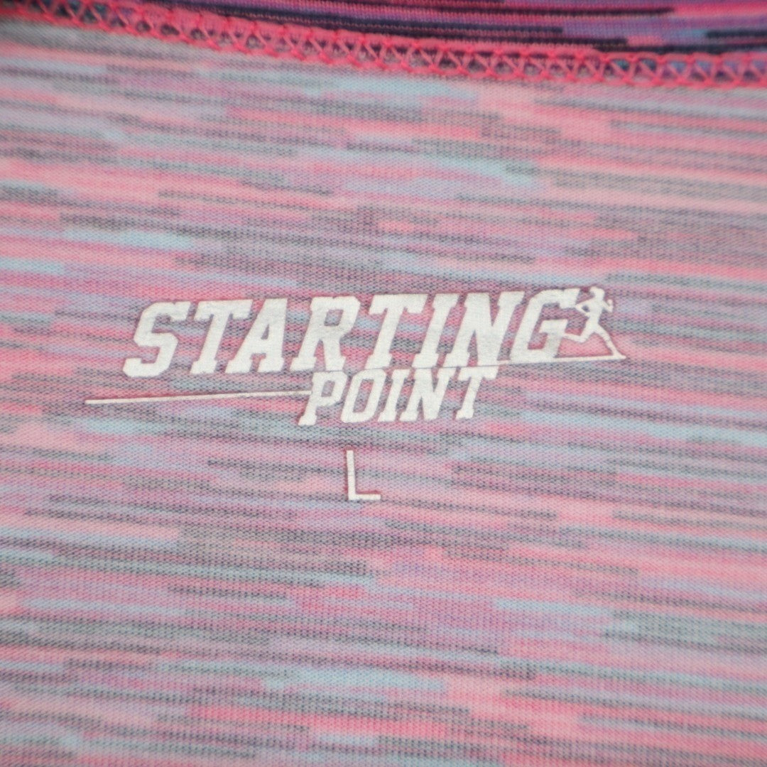 Starting Point T Shirt Womens Large Multicolor Space Dye Short Sleeve Crew Neck