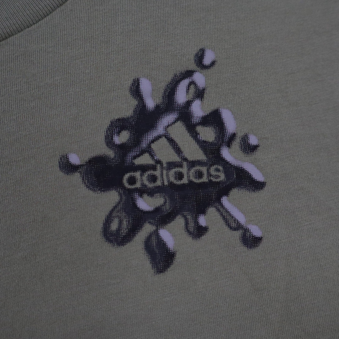 Adidas Boys Olive Green Long Sleeve Graphic Logo T-Shirt Size M 10/12